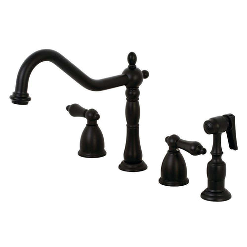 Kingston Brass KB1790ALBS 8" Wsp Kitchen Faucet W/ Brass Sp,