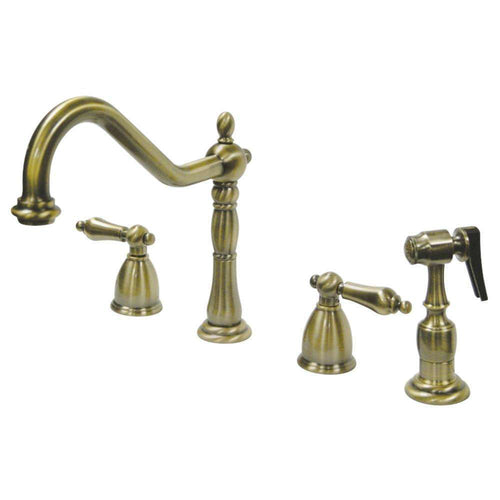 Kingston Brass KB1793ALBS Wsp Kitchen Faucet, Antique Brass