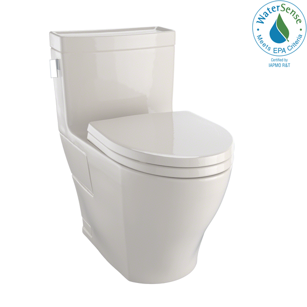TOTO Legato WASHLET One-Piece Elongated 1.28 GPF Universal Height Skirted Toilet with CEFIONTECT, Bone MS624124CEFG#03