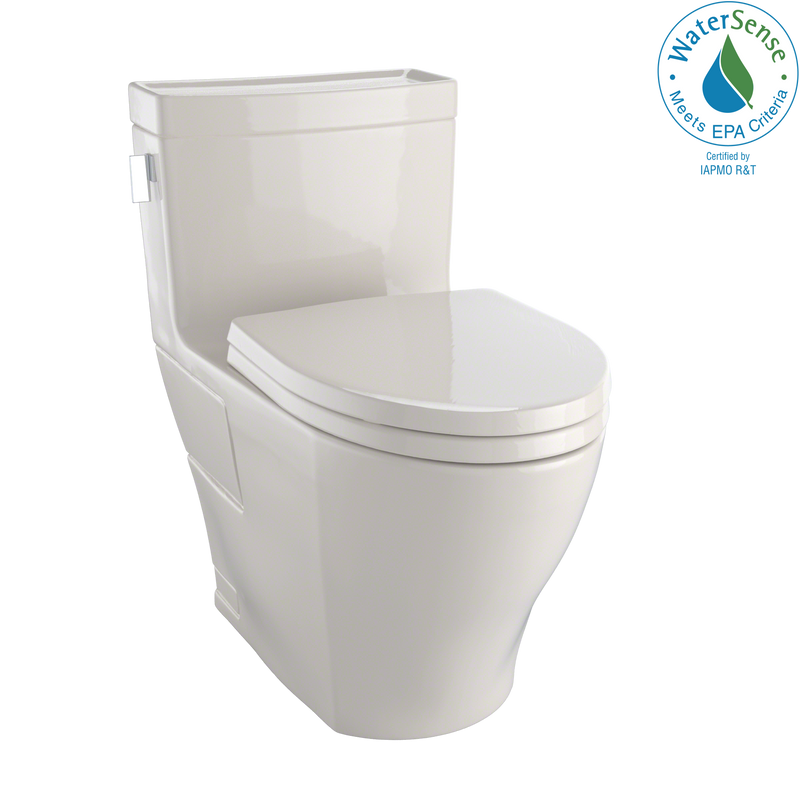 TOTO Legato WASHLET One-Piece Elongated 1.28 GPF Universal Height Skirted Toilet with CEFIONTECT, Bone MS624124CEFG