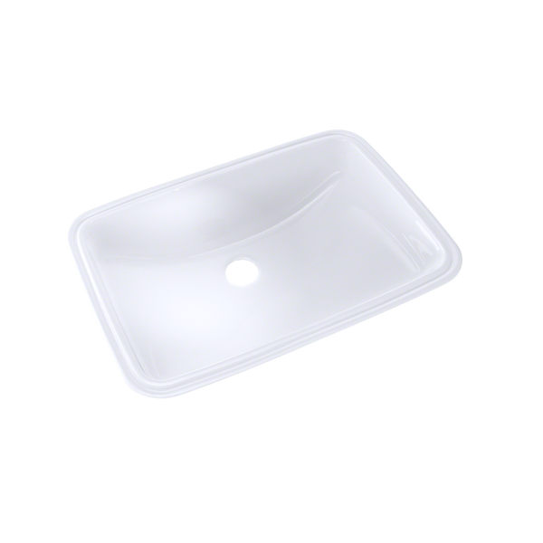 TOTO 19" x 12-3/8" Rectangular Undermount Bathroom Sink with CeFiONtect, Cotton White LT542G#01