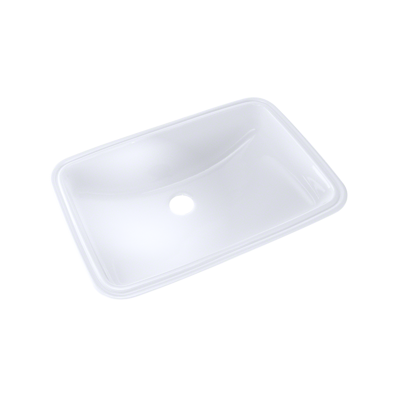 TOTO 19" x 12-3/8" Rectangular Undermount Bathroom Sink with CeFiONtect, Cotton White LT542G