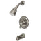 Kingston Brass KB538LP Tub and Shower Faucet, Brushed Nickel