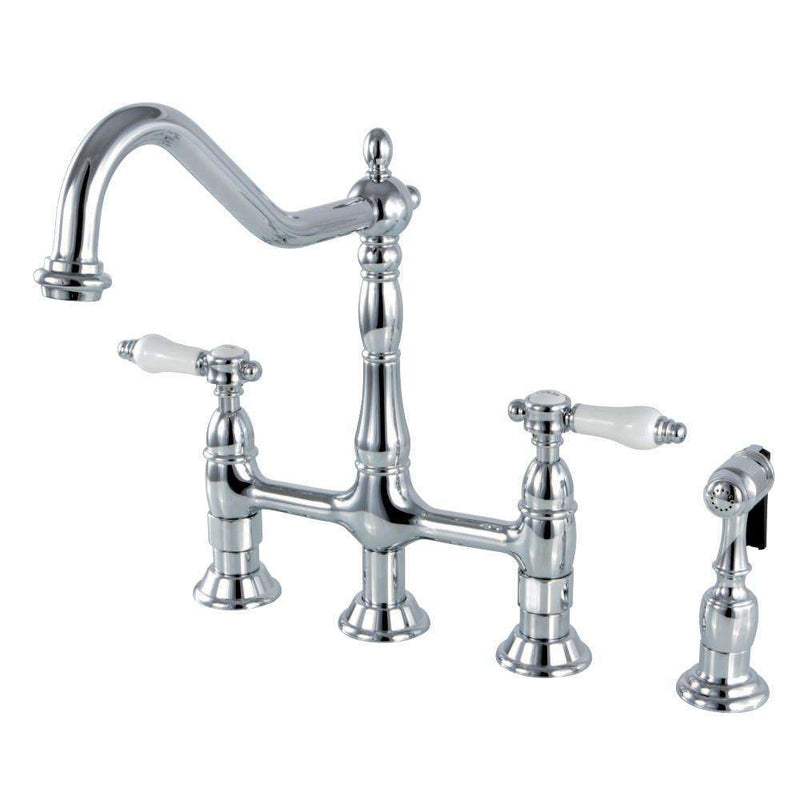 Kingston KS1271BPLBS 8" Centerset Kitchen Faucet W/ Sp