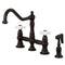 Kingston KS3275PXBS Restoration 8" Bridge Kitchen Faucet Sp