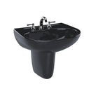 TOTO Supreme Oval Wall-Mount Bathroom Sink and Shroud for 8 Inch Center Faucets, Ebony LHT241.8