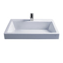 TOTO Kiwami Renesse Design I Rectangular Fireclay Vessel Bathroom Sink with CeFiONtect for 8 Inch Faucets, Cotton White LT171.8G