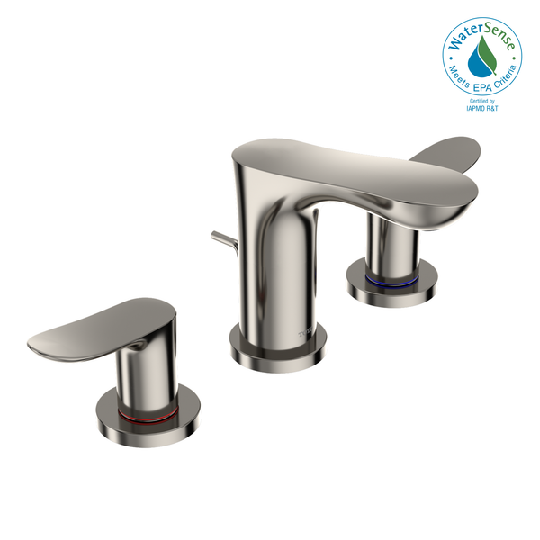 TOTO GO Two Handle Widespread 1.2 GPM Bathroom Sink Faucet, Polished Nickel TLG01201U#PN