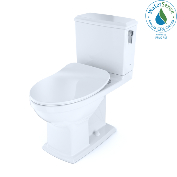 TOTO Connelly Two-Piece Elongated Dual Flush 1.28 and 0.9 GPF with CEFIONTECT and Right Lever, WASHLET Ready, Cotton White MS494234CEMFRG#01