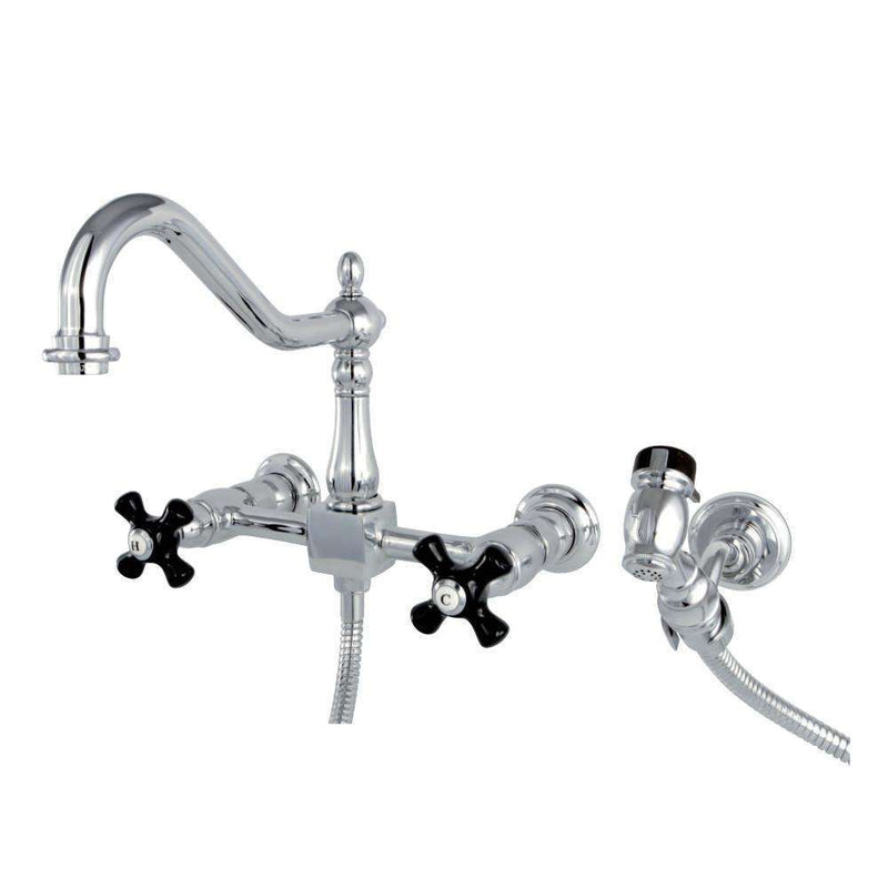 Kingston KS1241PKXBS Duchess 8 in. Wall Mount Kitchen Faucet