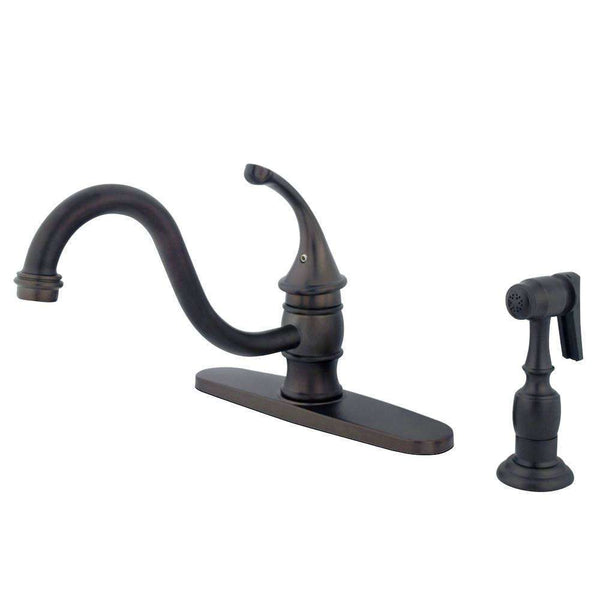 Kingston KB3575GLBS Georgian 8" Centerset Kitchen Faucet W/