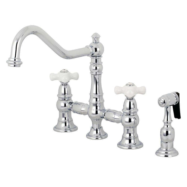 Kingston KS3271PXBS Restoration 8" Bridge Kitchen Faucet Sp