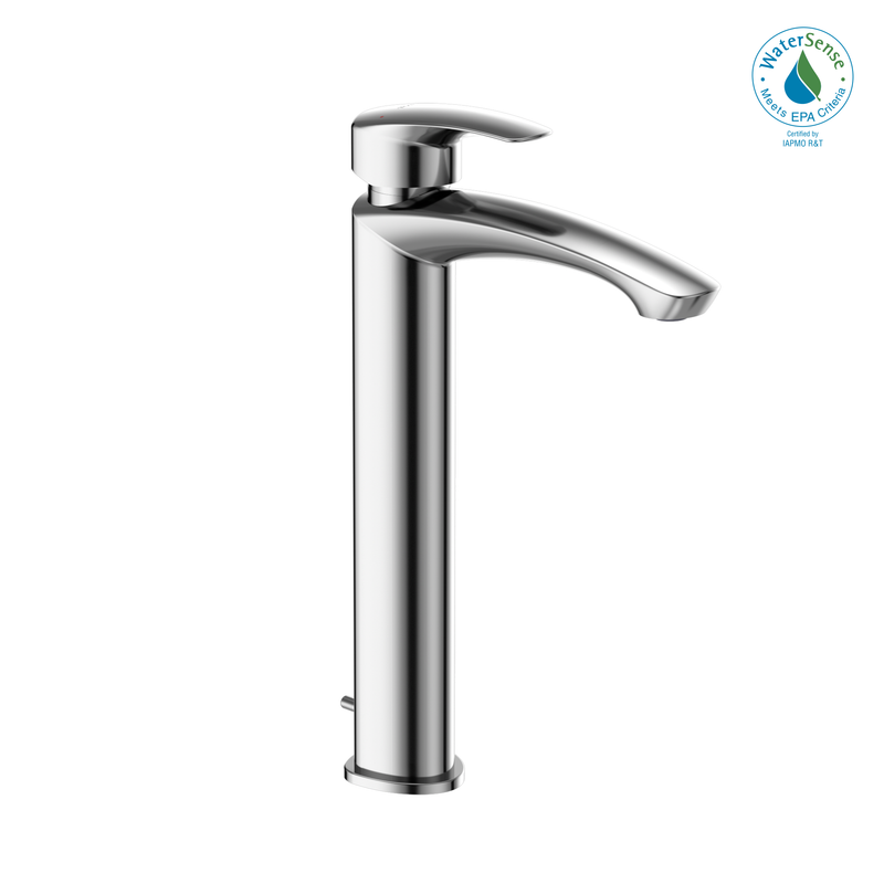 TOTO GM 1.2 GPM Single Handle Vessel Bathroom Sink Faucet with COMFORT GLIDE Technology, Polished Chrome TLG9305U