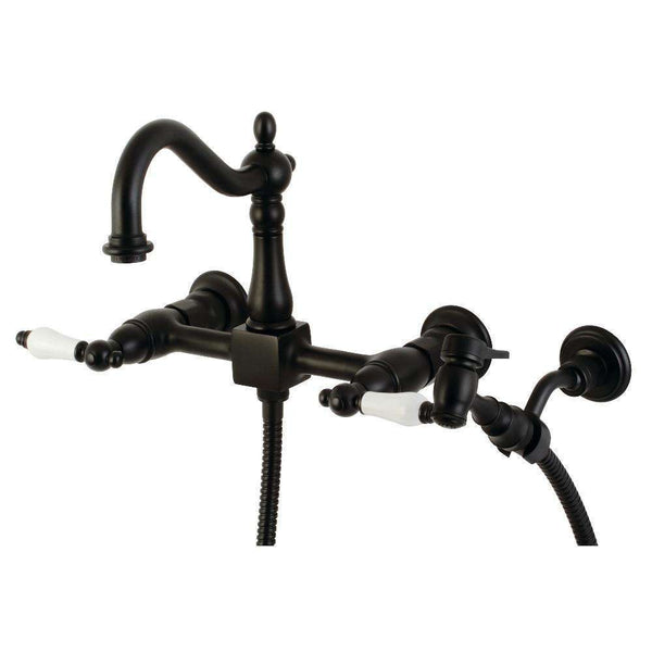 Kingston KS1260PLBS Heritage Wall Mount Bridge K Faucet