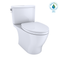 TOTO Nexus Two-Piece Elongated 1.28 GPF Universal Height Toilet with CEFIONTECT and SS124 SoftClose Seat, WASHLET Ready, Cotton White MS442124CEFG#01