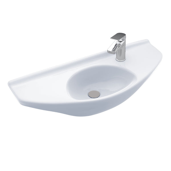 TOTO Oval Wall-Mount Bathroom Sink with CeFiONtect, Cotton White LT650G#01