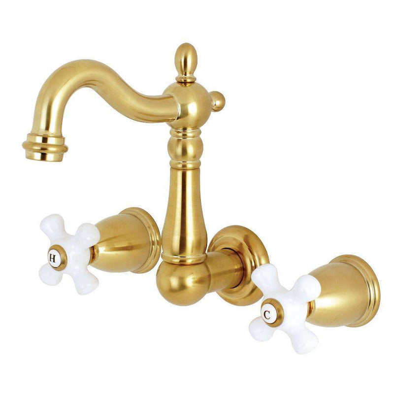 Kingston KS1227PX 8-Inch Center Wall Mount Bath Faucet