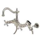 Kingston KS1266AXBS Heritage Wall Mount Bridge K Faucet