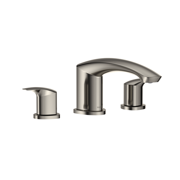 TOTO GM Two-Handle Deck-Mount Roman Tub Filler Trim, Polished Nickel TBG09201U#PN