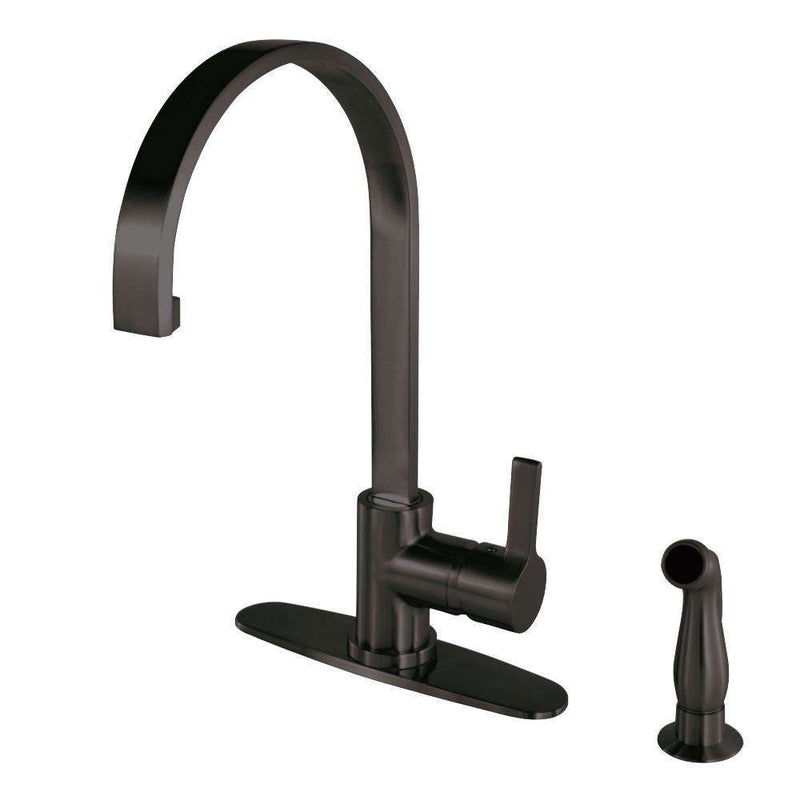 Kingston Brass LS8715CTLSP Sg-Hnd Kitchen Faucet W/ Side Sp