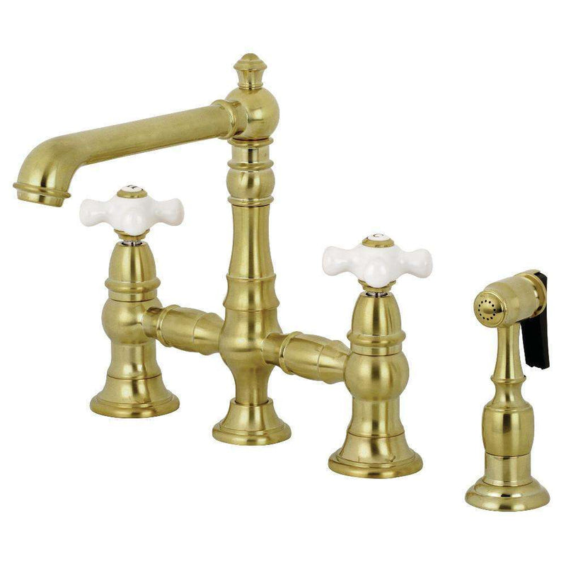 Kingston KS7277PXBS English Country 8" Bridge Kitchen Faucet