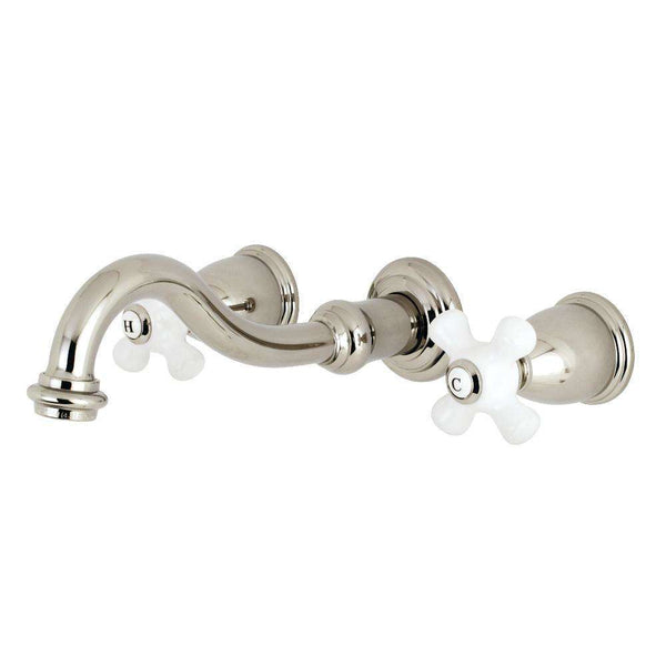 Kingston KS3126PX Vt 2-Hnd Wall Mount Bath Faucet Nickel