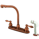 Kingston KB716AL Centerset Kitchen Faucet, Antique Copper