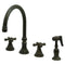 Kingston Brass KS2795AXBS Widespread Kitchen Faucet Bronze