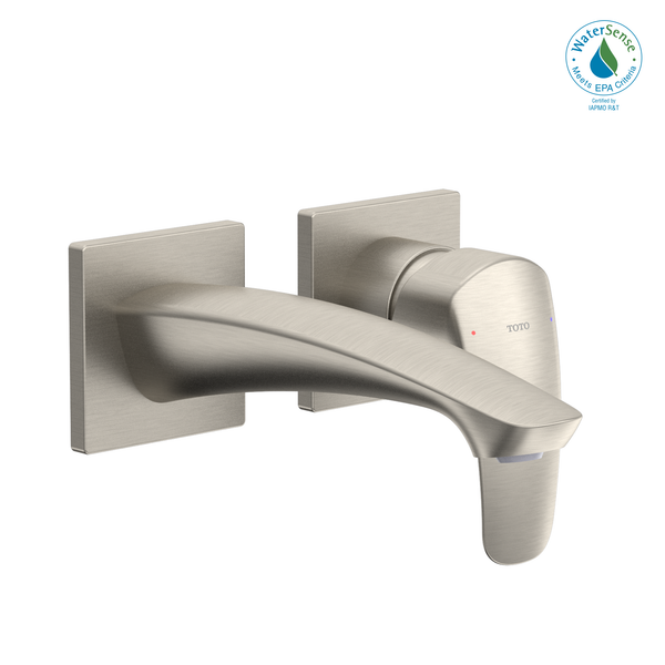 TOTO GM 1.2 GPM Wall-Mount Single-Handle Bathroom Faucet with COMFORT GLIDE Technology, Brushed Nickel TLG09307U#BN