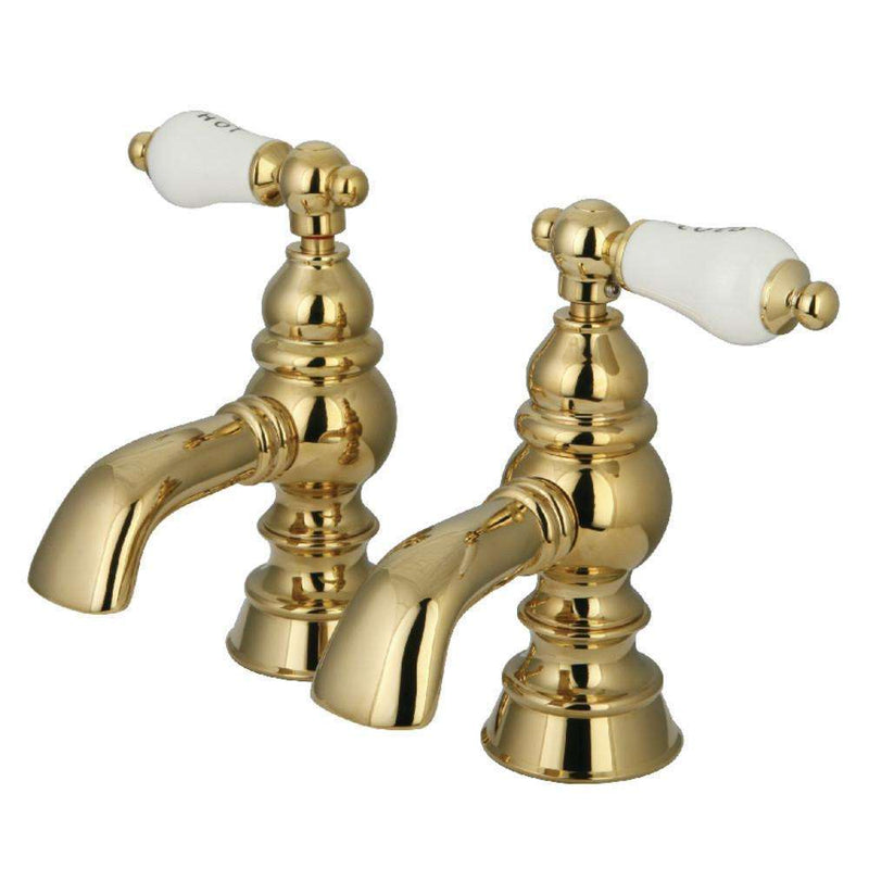 Kingston Brass CC1104T2 Basin Faucet Set, Polished Brass