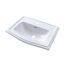 TOTO Clayton Rectangular Self-Rimming Drop-In Bathroom Sink for Single Hole Faucets, Cotton White LT781