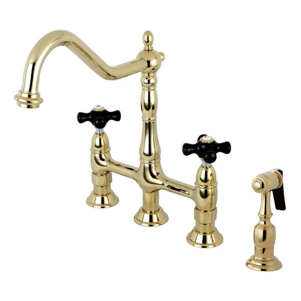 Kingston KS1272PKXBS Duchess 8 in. Bridge Kitchen Faucet W/