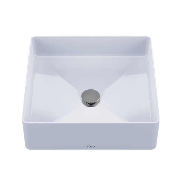 TOTO Arvina Square Vessel Fireclay Bathroom Sink, Cotton White LT574#01