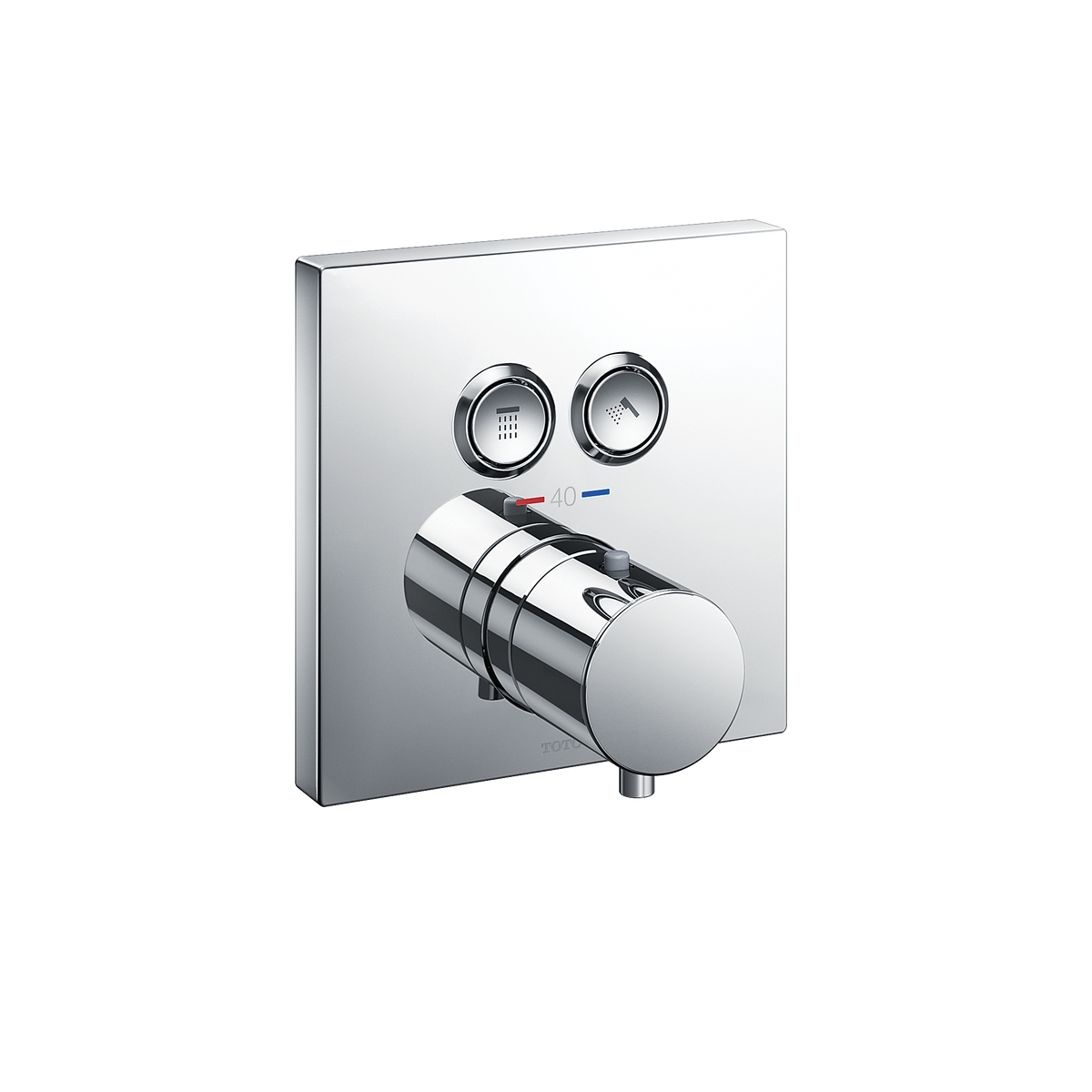 TOTO Square Thermostatic Mixing Valve with 2-Function Shower Trim, Polished Chrome TBV02406U#CP