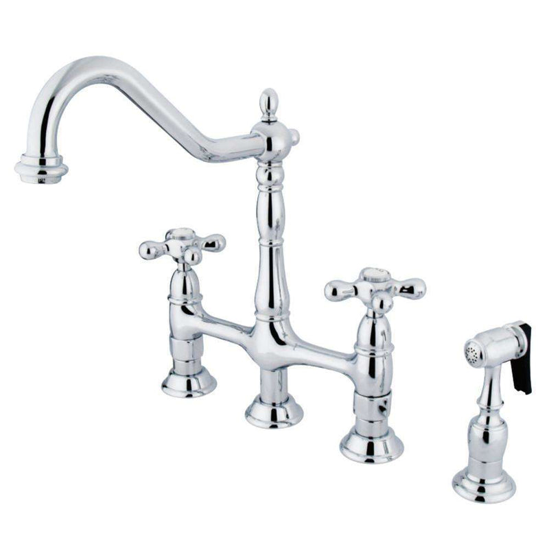 Kingston KS1271AXBS Heritage 8 in. Bridge Kitchen Faucet W/