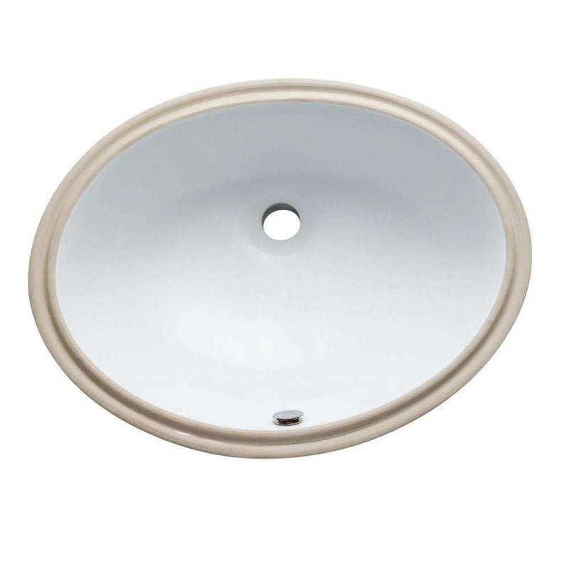 Kingston Brass LBO22178 Oval Undermount Bathroom Sink, White