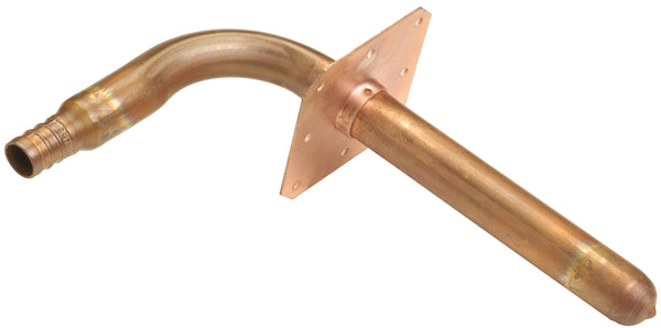 1/2" Cop/ Stubout, 8" Elbow x 1/2" -Inch Barb x 1/2" -Inch Nominal w/ Nailing Flange QSTUBLXXF