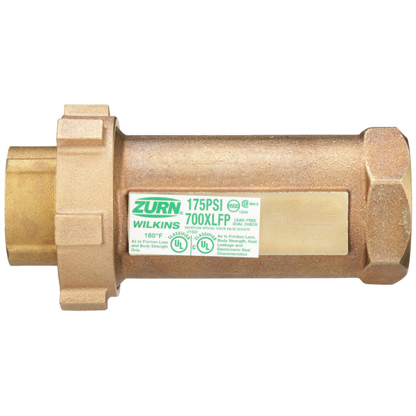 Zurn 1-1/4" X 1-1/4" 700XLFP High Capacity Dual Check Valve 114UFX114F-700XLFP