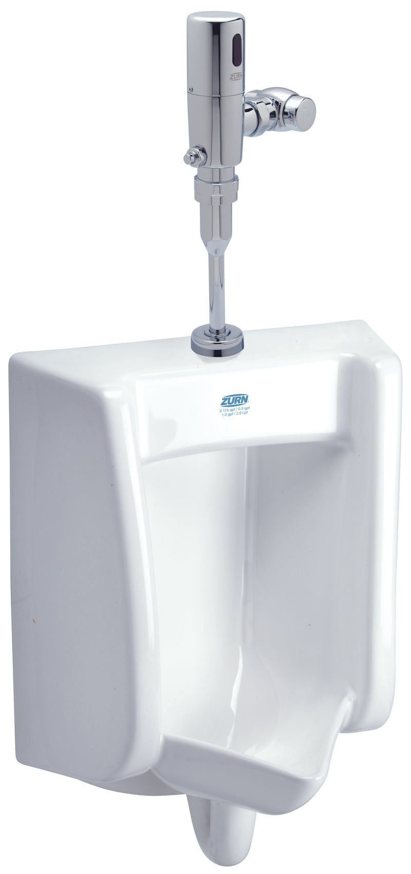 Zurn Zurn Omni-Flo Automatic Ultra Low Flow ADA Urinal, 0.125 GPF Piston Flush Valve, Vitreous China/Chrome-Plated Metal Z5755.205.00