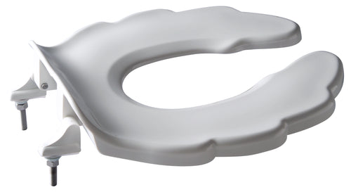 Zurn ZurnSHIELD Open-Front Toilet Seat with Stainless Steel Hinge, Child-Sized, No Cover, White Z5959SS-JUV