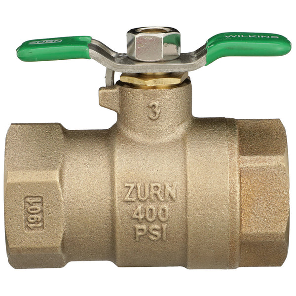 Zurn 1" 850XL Full Port Bronze Ball Valve, tapped, with stainless steel ball and handle 1-850TXLSB
