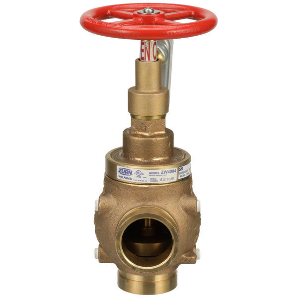 Zurn Pressure-Tru Pressure Reducing Floor Control Angled Sprinkler Valve Groove x Groove w/Supervisory Switch Setting S ZW4004GSS-S