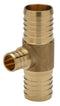 Zurn Crimp XL Brass Tee â Large Diameter, 1-1/4-Inch Barb x 1-1/4-Inch Barb x 1/2-Inch Barb QQT663GX