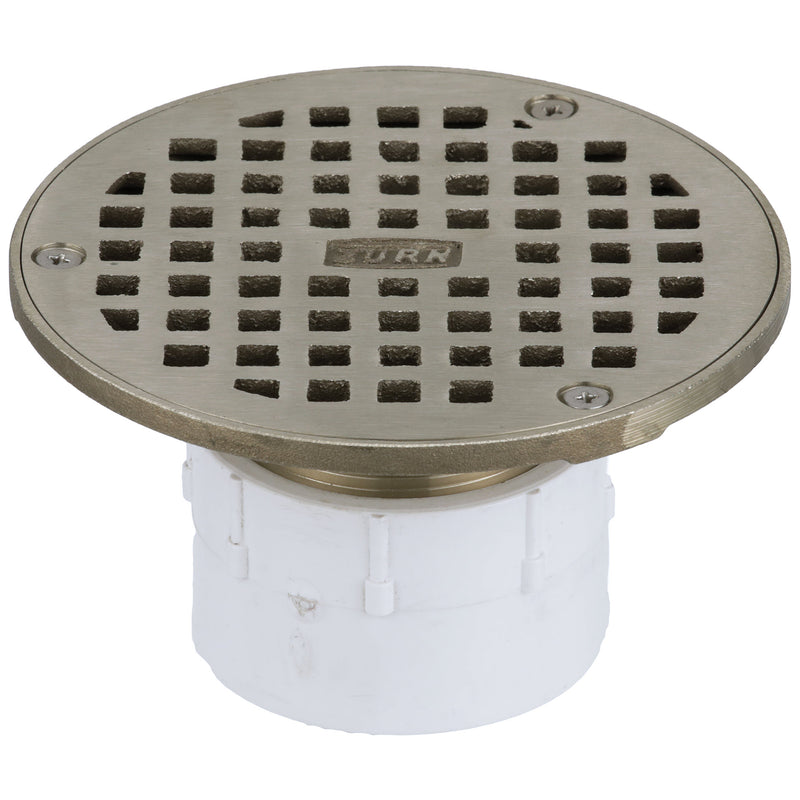 Zurn 2-inch Round PVC Adjustable Nickel Top Floor Drain FD2210-PV2