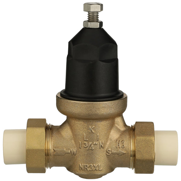 Zurn 3/4" NR3XL Pressure Reducing Valve with double union FNPT connection and CPVC tailpiece connection 34-NR3XLDUCPVC