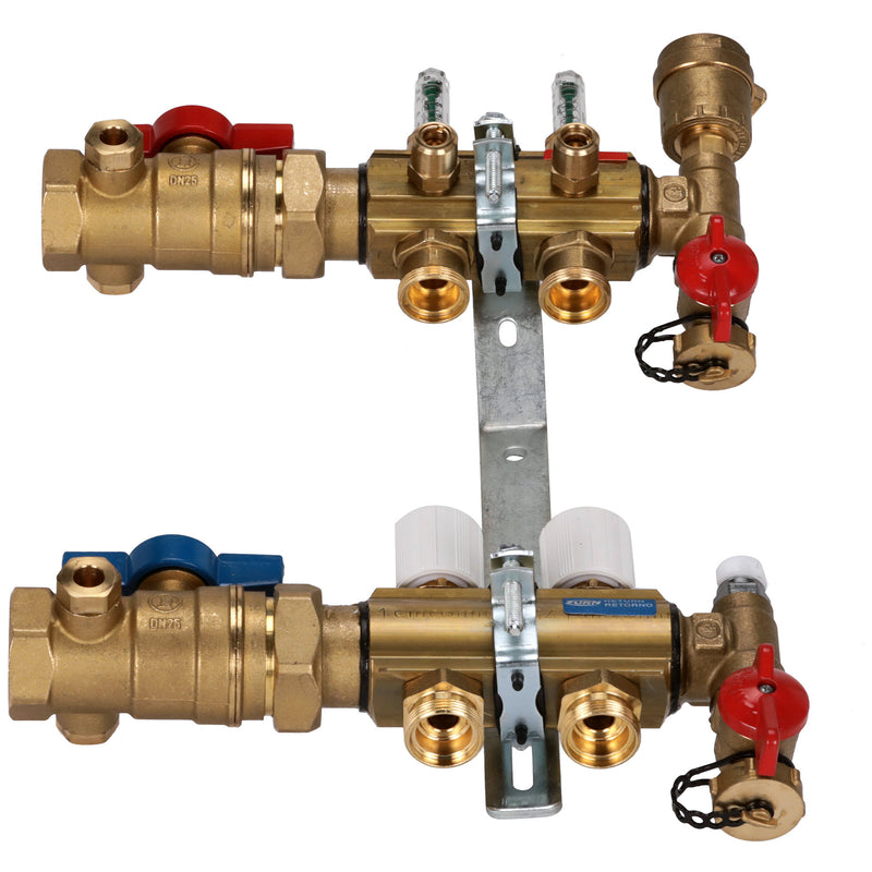 Zurn 2-Port Manifold, 1" AccuFlow Brass Preassembled and Pressure Tested QHPM-2