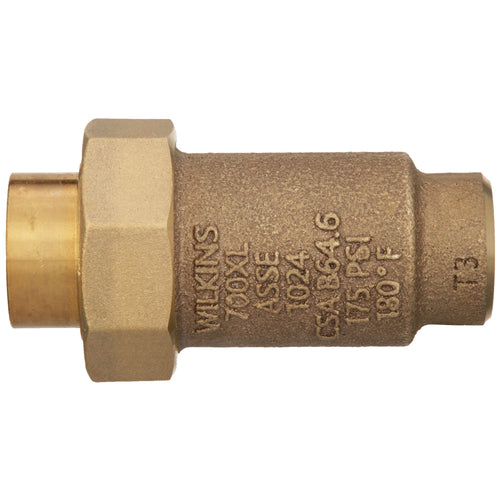 Zurn 700XL Dual Check Valve with 3/8" female union inlet x 3/8" female outlet 38UFX38F-700XL