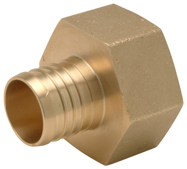 Zurn Crimp Brass Female Adapter - 1-1/4-Inch Barb x 1-1/4-Inch FPT, Large QQUFC66GX