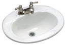 Zurn 20x17 Oval Countertop Lavatory, 4" Centers, White Vitreous China Z5114