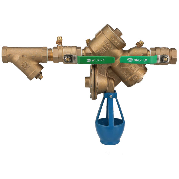Zurn 1-1/2" 975XL2 Reduced Pressure Principle Backflow Preventer with test cocks oriented face up, strainer, and air gap 112-975XL2TCUSAG